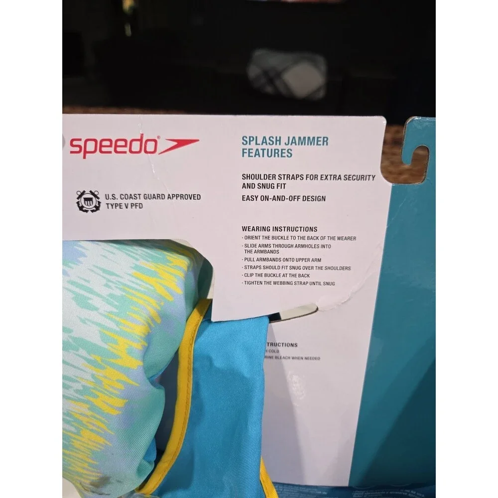 Speedo Splash Jammer Kids Life Jacket Vest Shark Pattern, 33-55 LBS GYM
